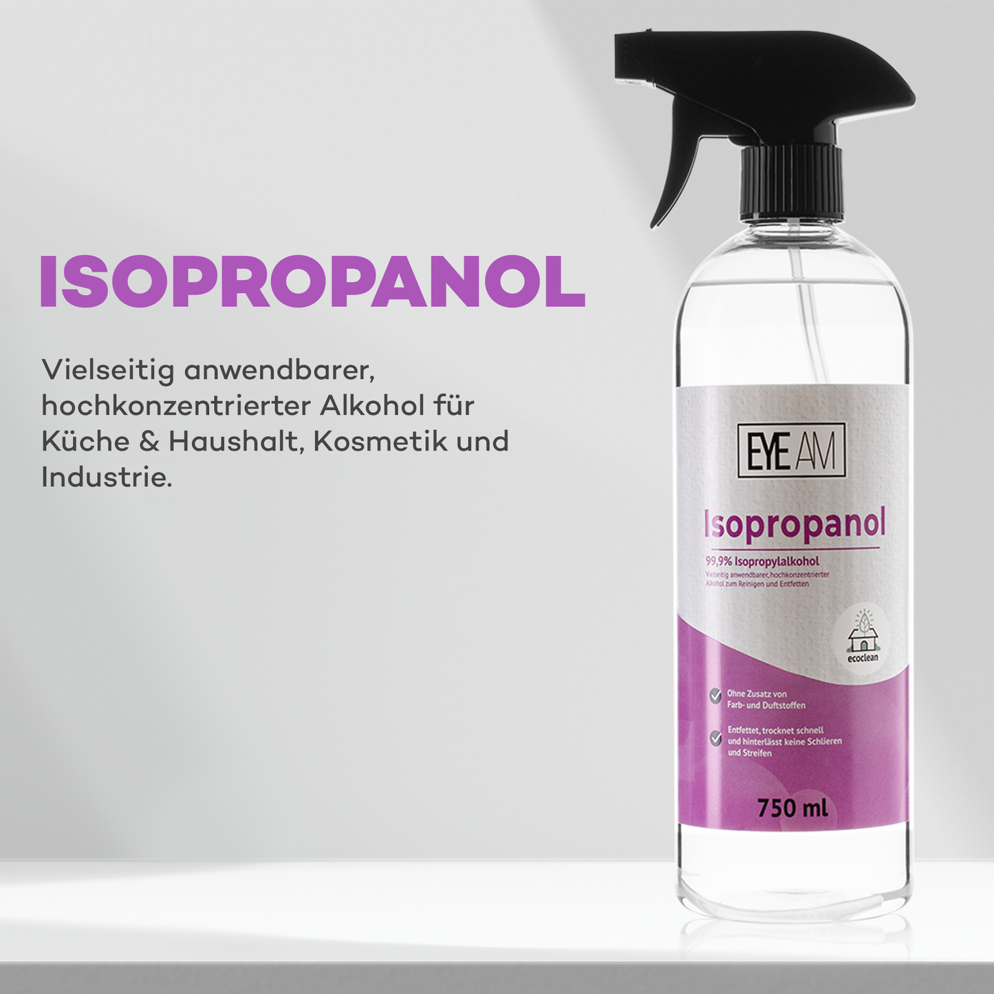 
                  
                    Isopropanol IPA 99,9% mit Sprühkopf – Reinigungsalkohol
                  
                