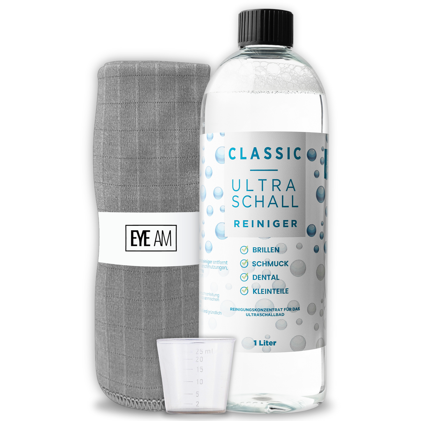 Konzentriertes Ultraschall-Reinigungsmittel mit Messhilfe – Classic Formel für Geräte, Brillen & Schmuck