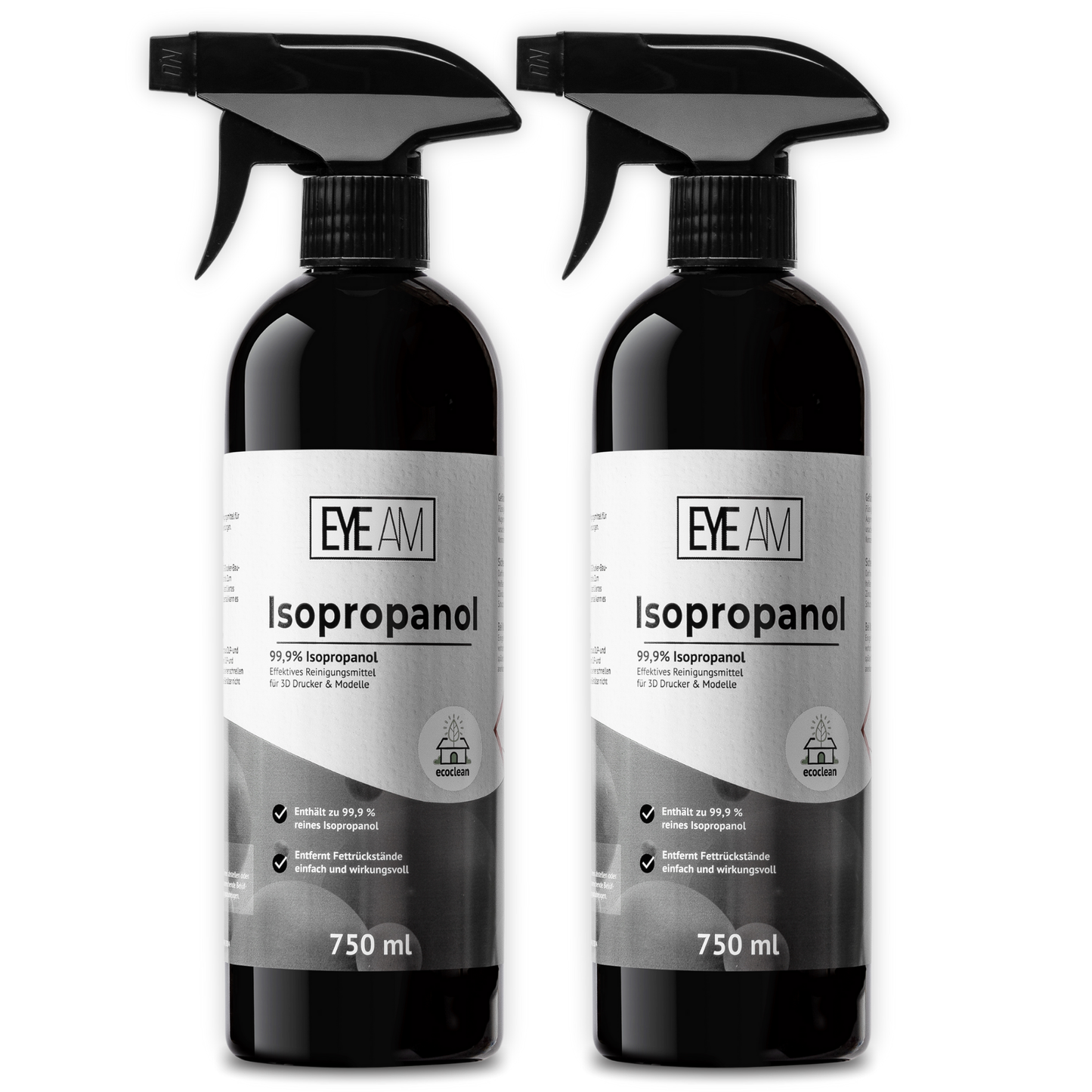 EyeAm Isopropanol 99% für 3D-Druck – Sprühflasche - 1500ml - ideal für 3D-Druck Nachbearbeitung