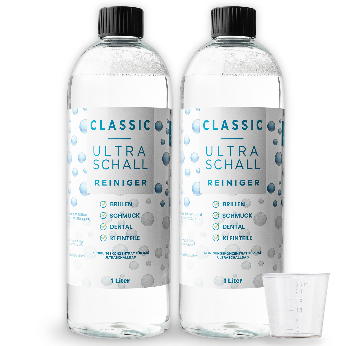 yeAm Ultraschallkonzentrat in 2x 1000ml Flasche mit praktischem Messbecher – materialschonend, hochkonzentriert und ideal für optische Gerät