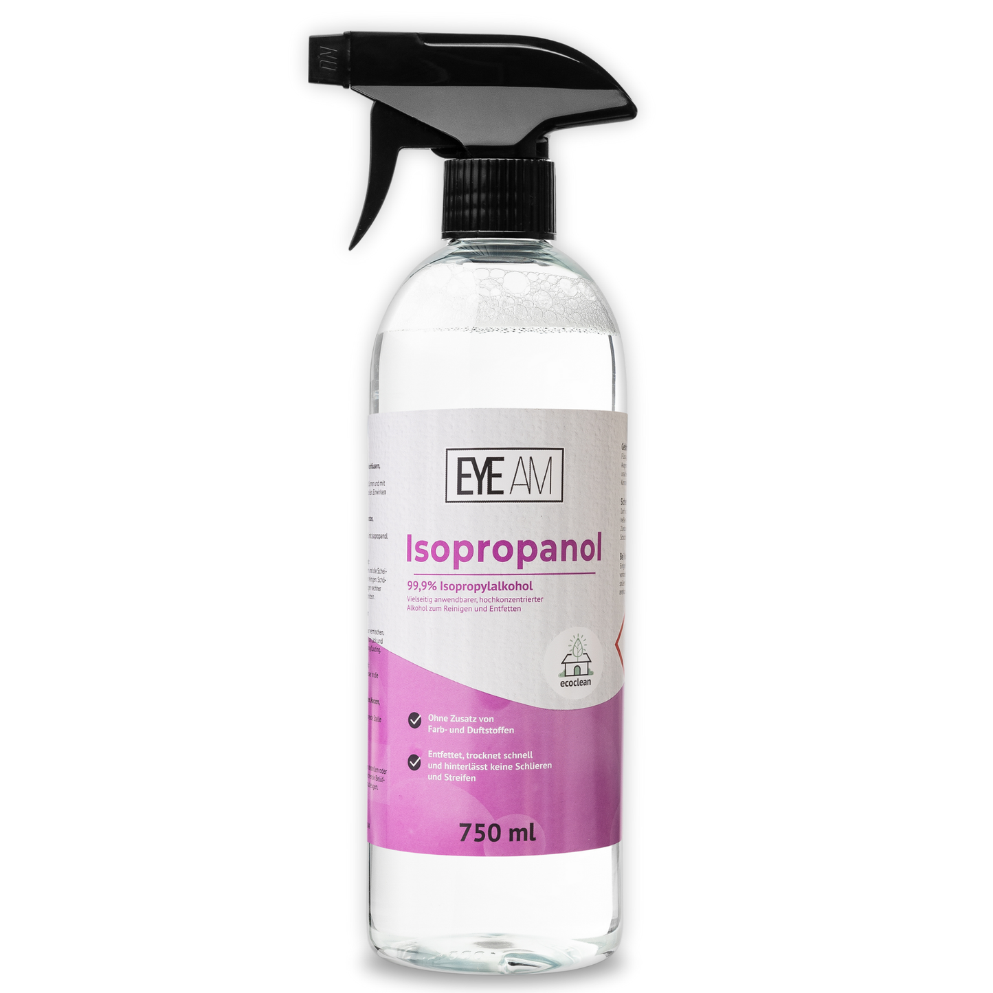 Reinigungsalkohol Isopropanol 99,9% –  Sprühflasche - 750ml Flasche für Haushalt & Industrie