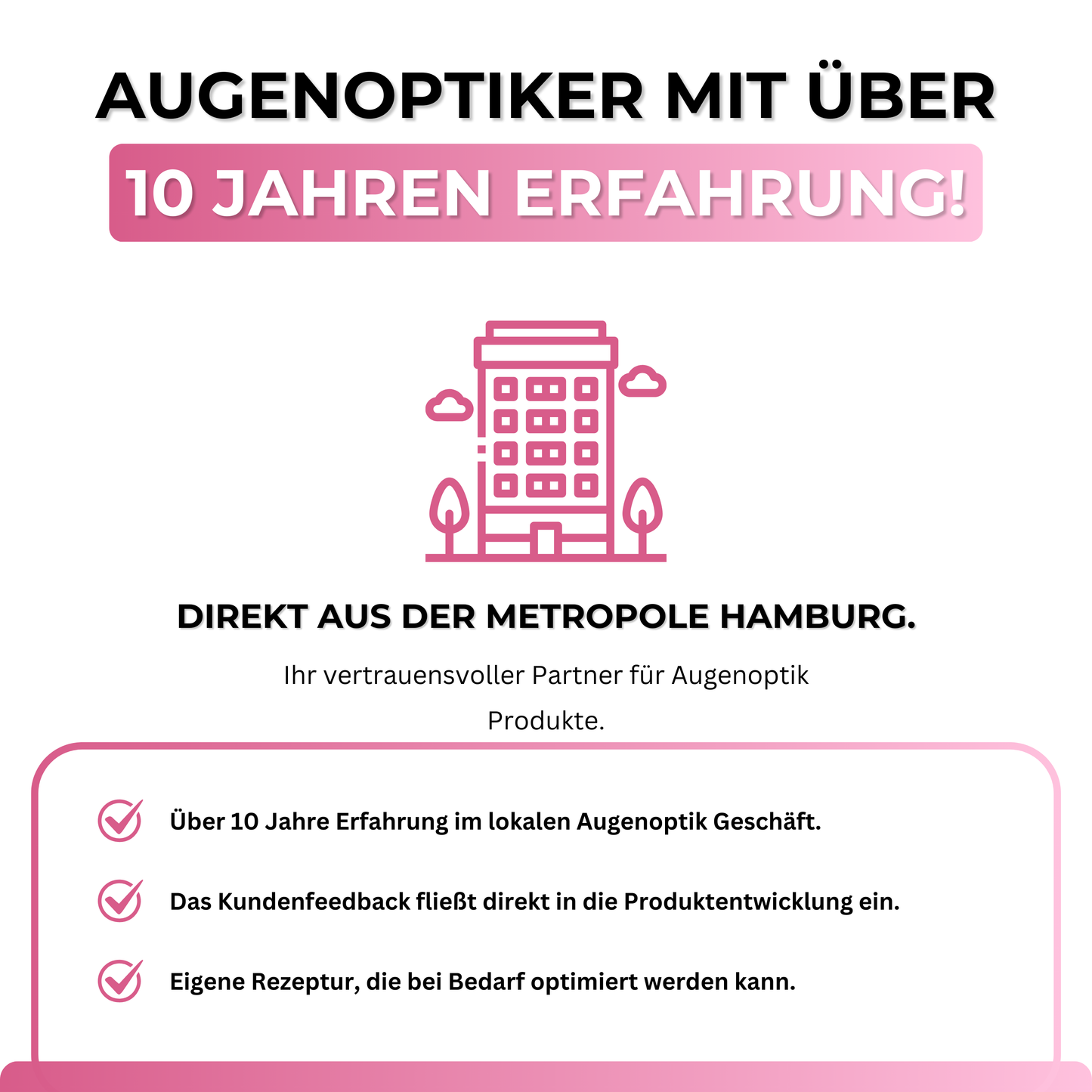 EyeAm Brillenpflege mit Qualitätsversprechen – entwickelt aus Augenoptik-Erfahrung aus Hamburg