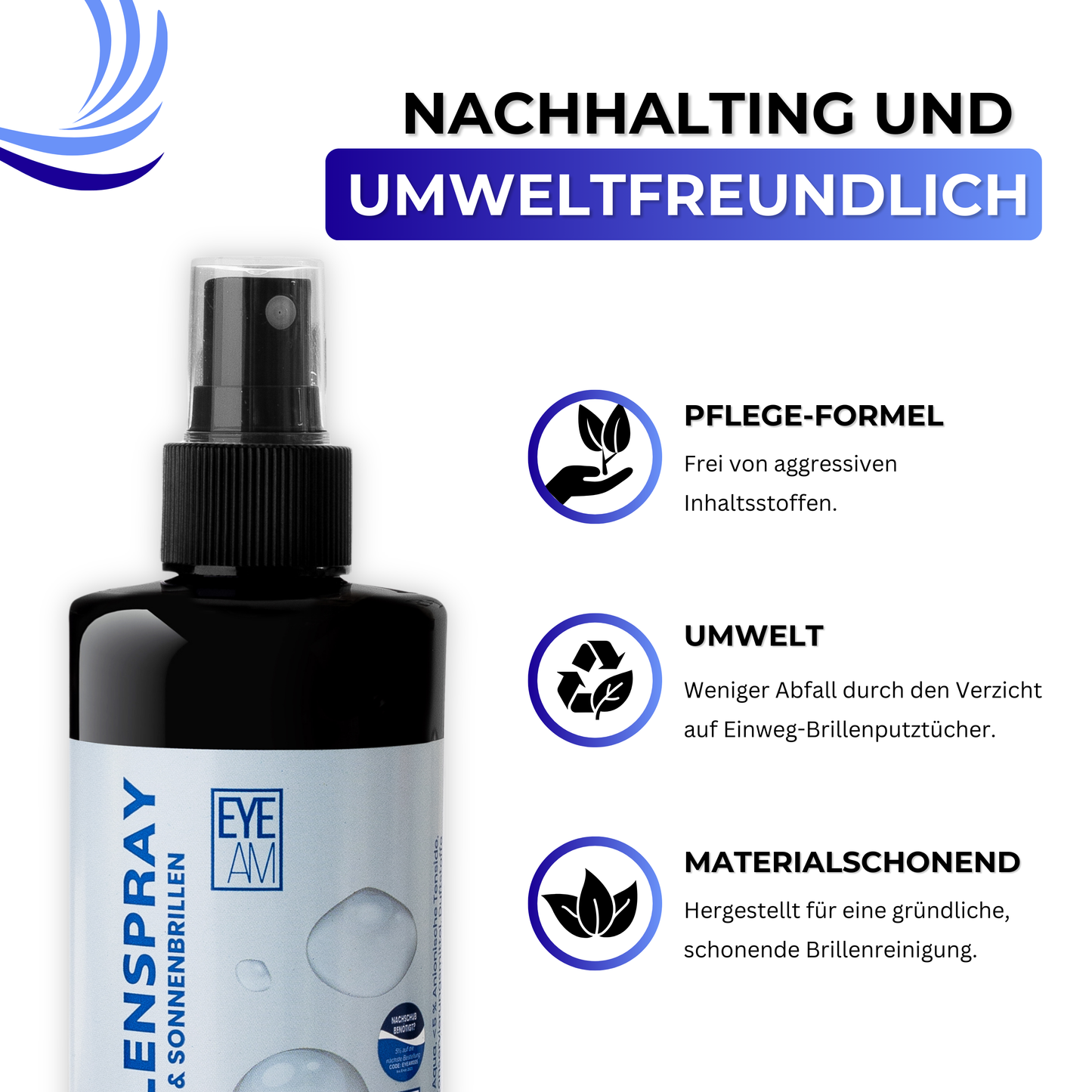 Umweltfreundlich dank wiederverwendbarem Mikrofasertuch – EyeAm setzt auf nachhaltige Brillenpflege ohne Einwegprodukte.
