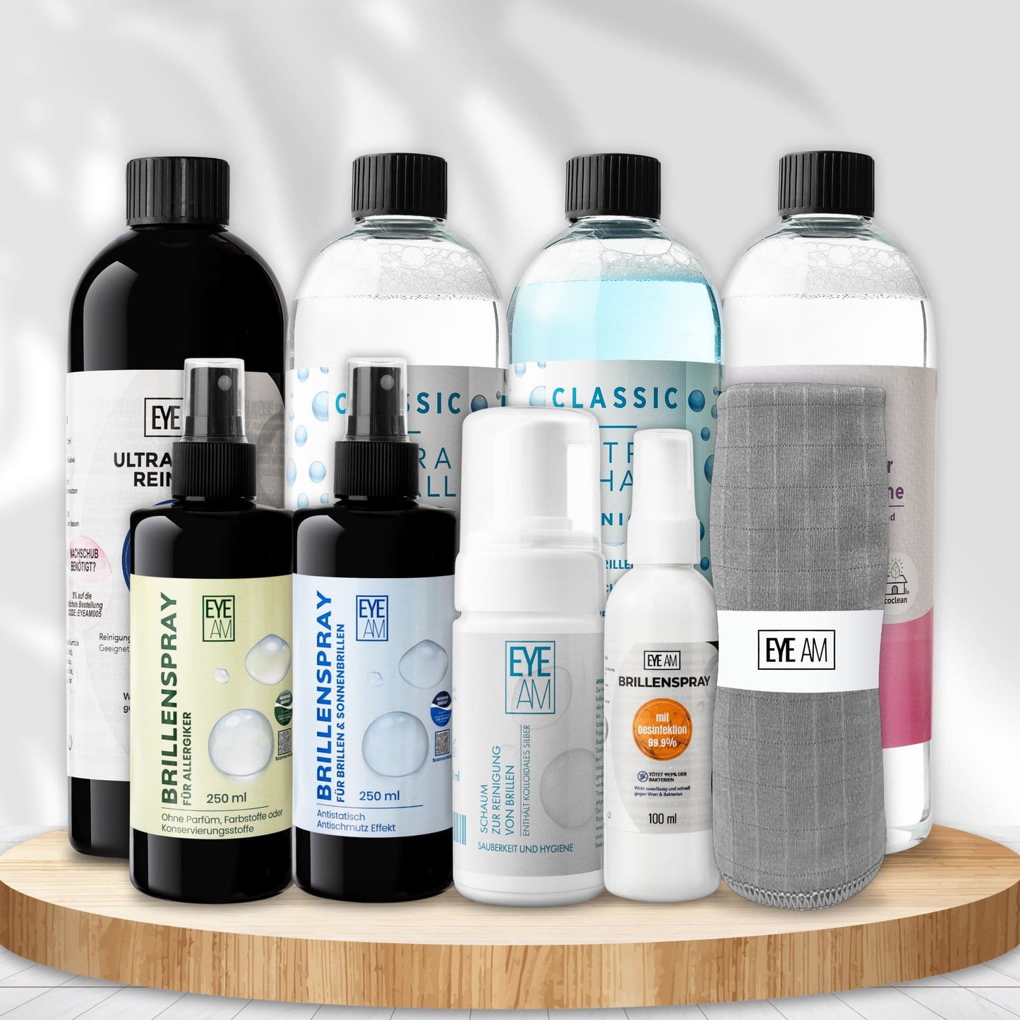 Professionelle Brillenpflege-Produkte: Brillenspray, Ultraschallreiniger & Zubehör für klare Sicht – entwickelt für Optikerqualität zu Hause.