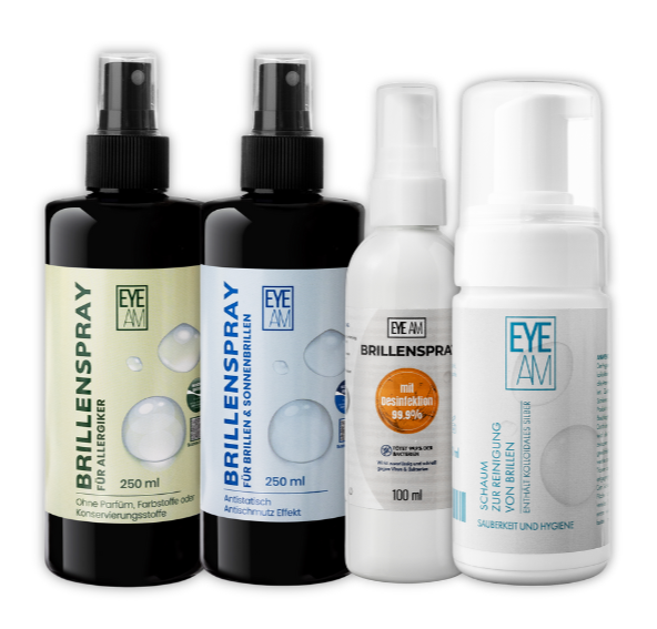Professionelle Brillenpflege-Produkte: Brillenspray, Ultraschallreiniger & Zubehör für klare Sicht – entwickelt für Optikerqualität zu Hause.